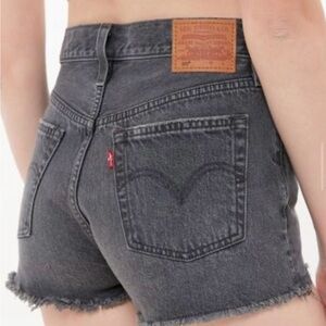 Levi’s mid rise black cutoff jean shorts